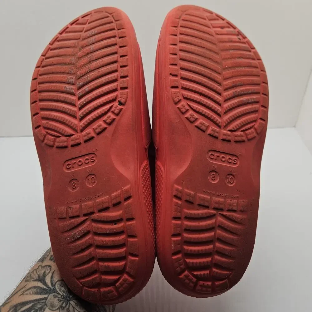 CROCS Classic Red Slip On Slide Sandal Lightweight Slide M8 W10